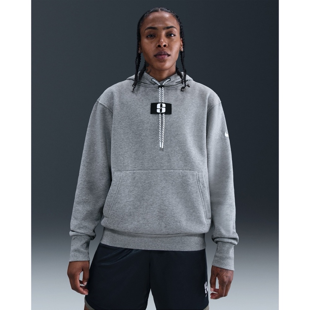 NWT Nike Sabrina Fleece Basketball Hoodie Sweatshirt Pullover Grey Black Sports